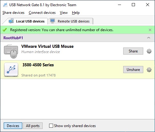 Instalación de USB Network Gate